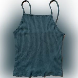 AE Blue-Green Ribbed Tank, xs